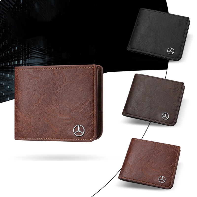 Vintage Collectible Cars - Portefeuille en cuir avec logo en
