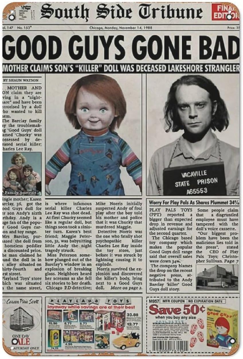 Collectible Vintage Newspapers - Child S Play 1988 journal affiche