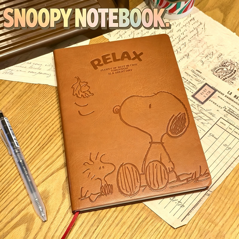 Vintage Collectible Books - Carnet en cuir A5 vintage Snoopy,